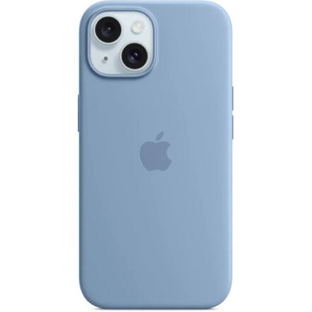 APPLE iPhone 15 Silicone Case, MagSafe, Storm Blue