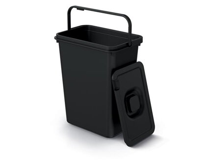 Kôš odpadkový SYSTEMA BASIC FLAP čierny s vekom 10l