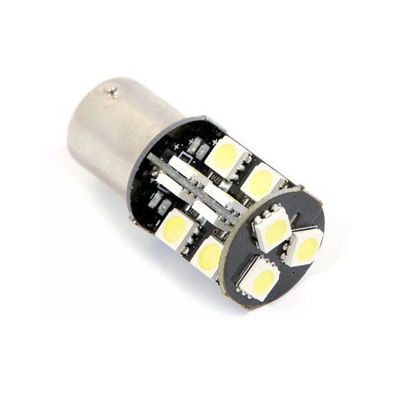 Žárovka 19 SMD LED 12V Ba15S s rezistorem CAN-BUS ready bílá