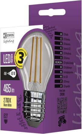 LED žiarovka Filament Mini Globe 4W E27 teplá biela 