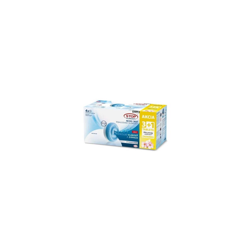Ceresit 2629452 STOP VLHKOSTI AERO 360° náhradné tablety 2v1, 3x neutrálna tableta + 1x lúčne kvety Ceresit 2629452 STOP VLHKOSTI AERO 360° náhradné tablety 2v1, 3x neutrálna tableta + 1x lúčne kvety