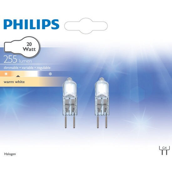 Hal-Caps 2y 20W G4 12V CL 2BL/10 PHILIPS