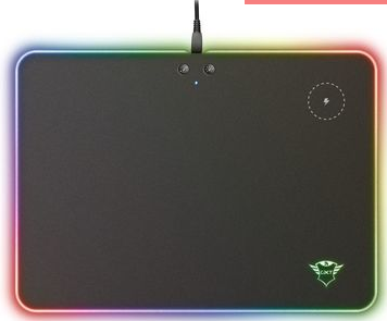 TRUST GXT 750 Qlide RGB podložka pod myš / RGB podsvícení / bezdrátové nabíjení mobilu 