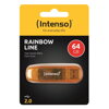 INTENSO Rainbow Line, 64GB, USB 2.0, Orange