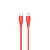 TELLUR Silicone, Kábel USB Type C/Type C, 1m, r