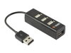 Redukce YHB 4001BK Hub 4xUSB2 černý YENKEE