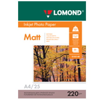 LOMOND Fotopapier matný, 220 g/m2, A4, 25 hárkov
