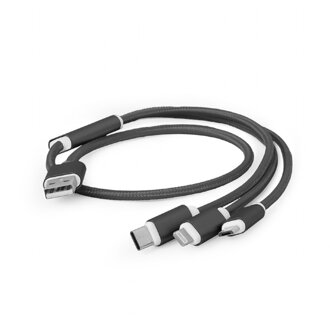 GEMBIRD Kábel USB 2.0/Ligh+microUSB+Type C blk