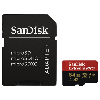SanDisk Extreme PRO SDXC 64GB 170 MB/s A2 C10 V30