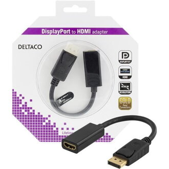 DELTACO DisplayPort na HDMI DP-HDMI23-K