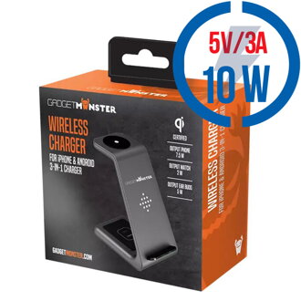 GADGETMONSTER Bezdrôtová QI nabíjačka 3v1