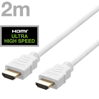 DELTACO Kábel HDMI 2.1 M/M 2m, 8K Ultra High, biel