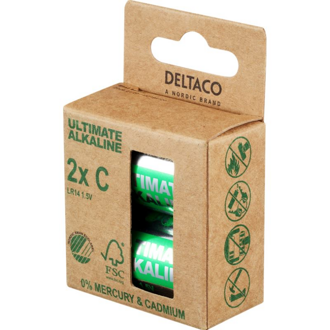 DELTACO ULTIMATE, Batérie alkalické C LR14 2ks