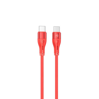 TELLUR Silicone, Kábel USB Type C/Type C, 1m, r