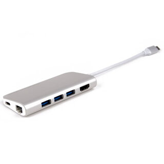 LMP USB-C mini Dock 8-port - Silver Aluminium