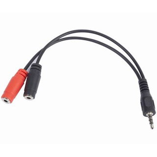 Kábel audio prepájací z jack 4-pin 3,5mm na 2x 3-p