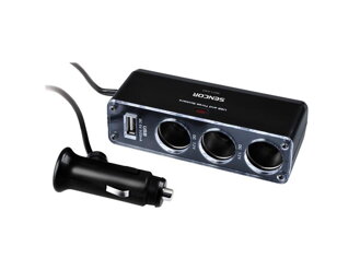 Adaptér  auto-napájecí SENCOR 1xkon./3x zdířka/USB - 12V/5V, 500mA, 50cm kabel