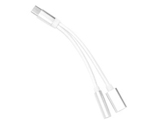 Adaptér USB-C na JACK 3,5mm (pre počúvanie hudby) + USB-C (nabíjanie)