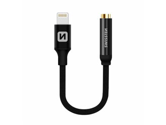 Adaptér SWISSTEN Lightning na 3,5mm Jack Black