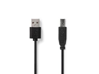Kábel 1x USB 2.0 A konektor - 1x USB 2.0 B zdierka 2m NEDIS