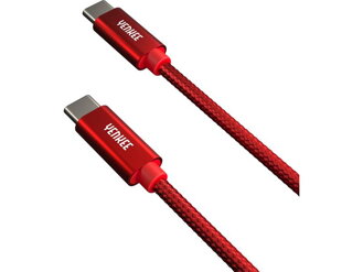 Kábel YENKEE YCU C101 RD USB-C 2.0/USB-C 1m