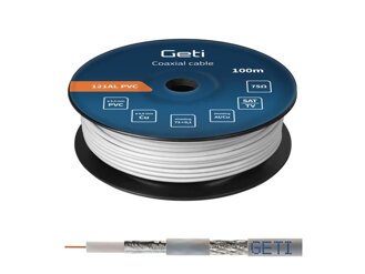 Koaxiálny kábel Geti 121AL PVC (100m cievka)