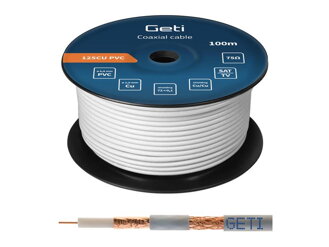 Koaxiálny kábel Geti 125CU PVC (100m cievka)