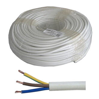 Kábel 3x1,5mm2 guľatý 230V H05VV-F (CYSY), balenie 100m
