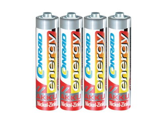 Baterie AAA(R03) nabíjecí CONRAD NiZn 550mAh, 1,6V (blistr 4ks)
