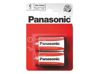 Baterie R14 (C) Red  zinkouhlíková, PANASONIC 2BP