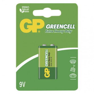 Batérie 6F22 (9V) Zn-Cl GP Greencell  blister