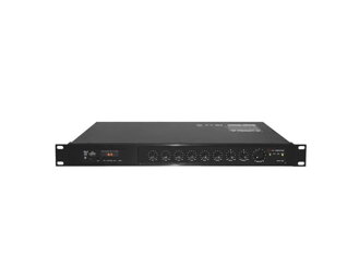 Zosilňovač SHOW PAX-120, rack, 120W/4Ω/70V/100V, 5 kanálový zmiešavač