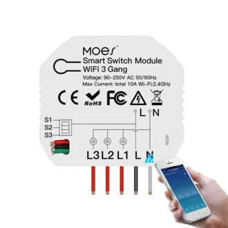 Smart ovládač osvetlenia Moes MS-104C 3-kanálový WiFi Tuya