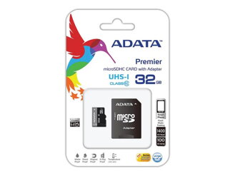 Karta ADATA Micro SDHC 32GB Class 10 + adaptér/UHS-I Premier (AUSDH32GUICL10-RA1)