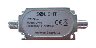 Pásmový LTE filtr, rozsah 0-790MHz, max. 60. kanál DvB-T SOLIGHT UF02