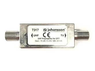 Anténny predzosilňovač linkový Johansson 7317 UHF k. 21-69, 15dB