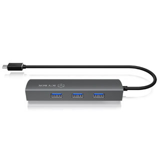 RAIDSONIC ICY HUB USB Type C/3xUSB3.0 + RJ45