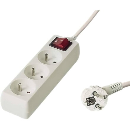 PremiumCord PP3K-03 230V 3m 3 zásuvky + vyp