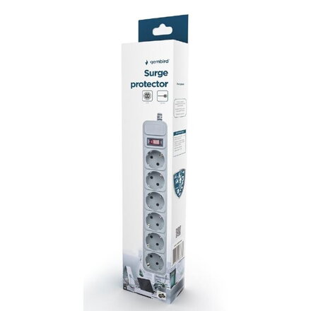 GEMBIRD Surge protector  6 sockets, 6 ft