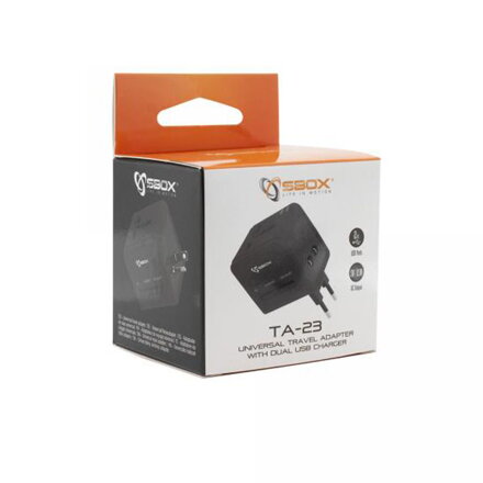 SBOX TA-23, Cestovný adaptér s 2x USB