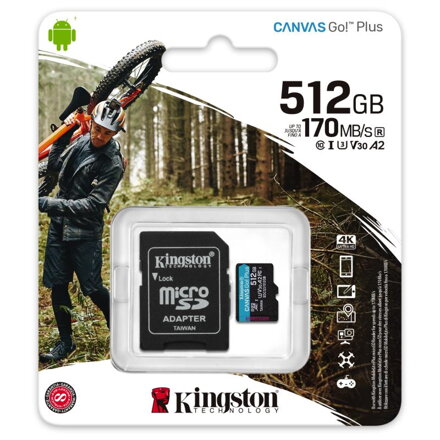 KINGSTON Micro SDXC CANVAS GO! Plus 512GB +adapt