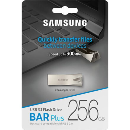 SAMSUNG BAR Plus Flash Drive 256GB USB 3.1 sil