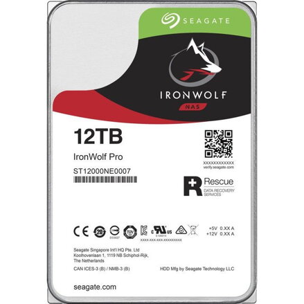 SEAGATE Iron Wolf Pro 12TB/3,5"/256MB/26mm