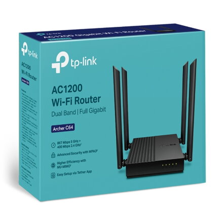 TP-Link Archer C64, AC1200 Dual-Band Wi-Fi Router