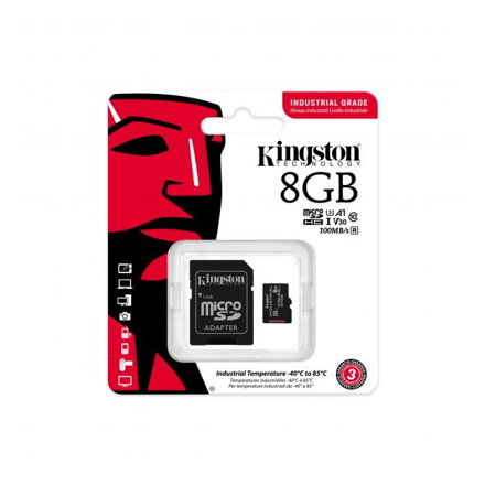 KINGSTON Micro SDHC INDUSTRIAL 8GB C10 A1+ada