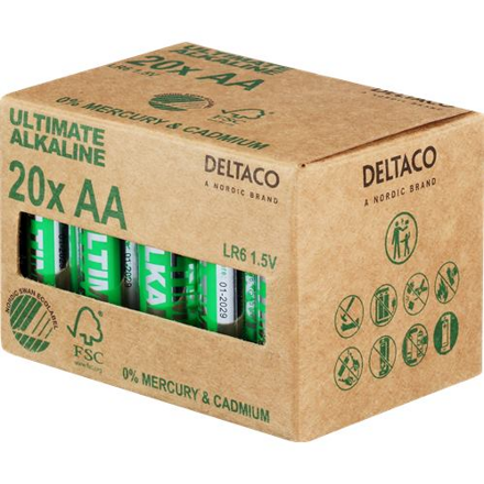 DELTACO ULTIMATE, Batérie alkalické AA, LR06 20ks