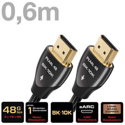 AUDIOQUEST Pearl 48G, Kábel HDMI 2.1 10K M/M 0.6m