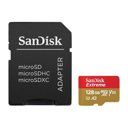 SanDisk Extreme SDXC 128GB 190MB/s V30 + ada