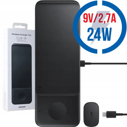SAMSUNG, Bezdrôtová Qi nabíjačka, 24W, blk