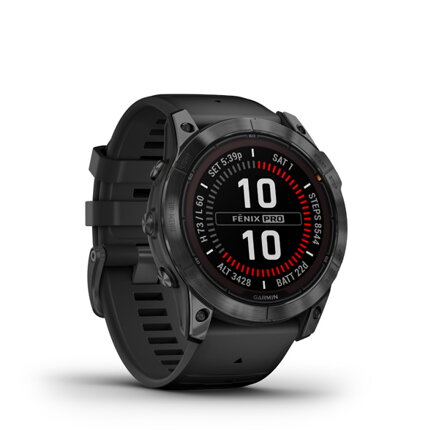 GARMIN Fénix 7X Pro, Salate, Solar, Black Band